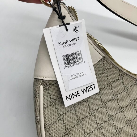 Nine West Beige Logo Milk Byron Hobo Bag - Picture 11 of 11